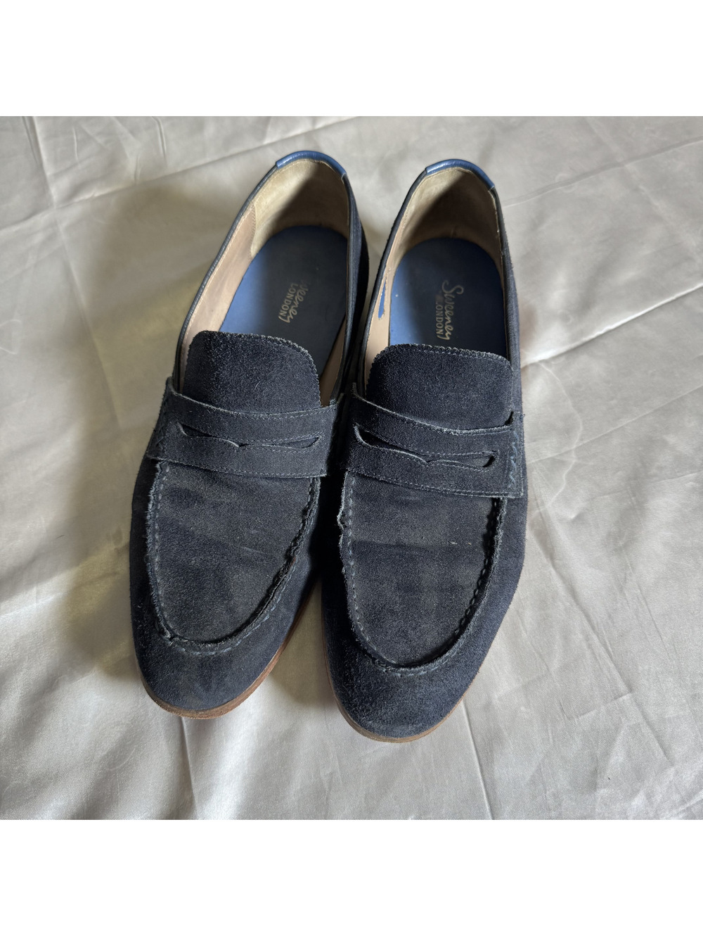 Sweeney London Ashdown Navy Suede Penny Loafers Mens Size 9